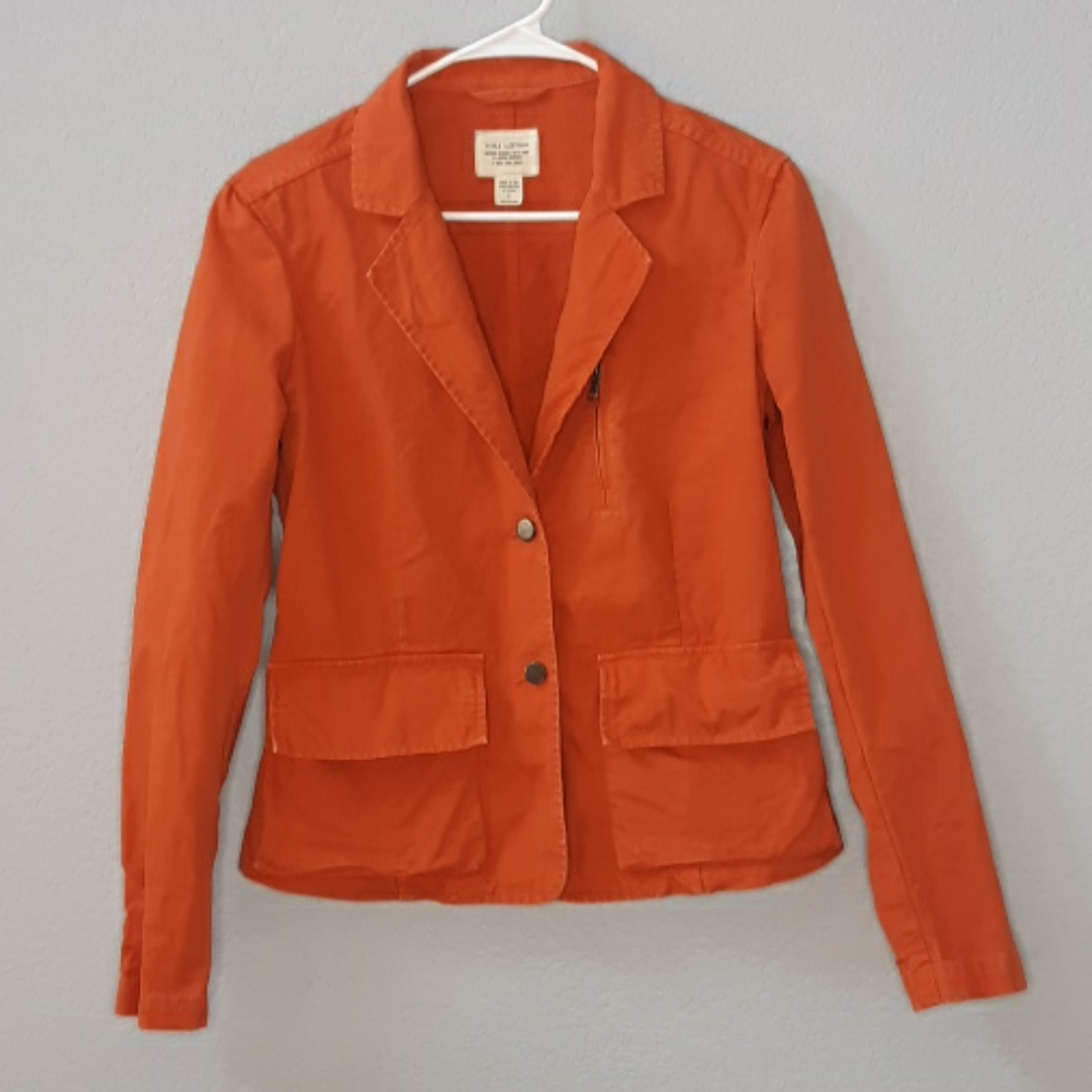 Nili Lotan Pumpkin Buttonfront Utility Jacket